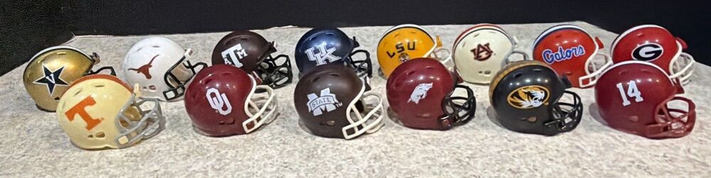 Riddell Pocket Size Helmet SEC lot of of 14 College Football 2012